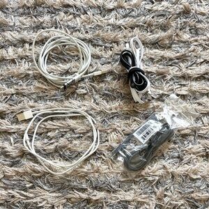 Bundle of 2 USB-A, and 3 Micro USB Cables, with a Type A to Type C Converter
